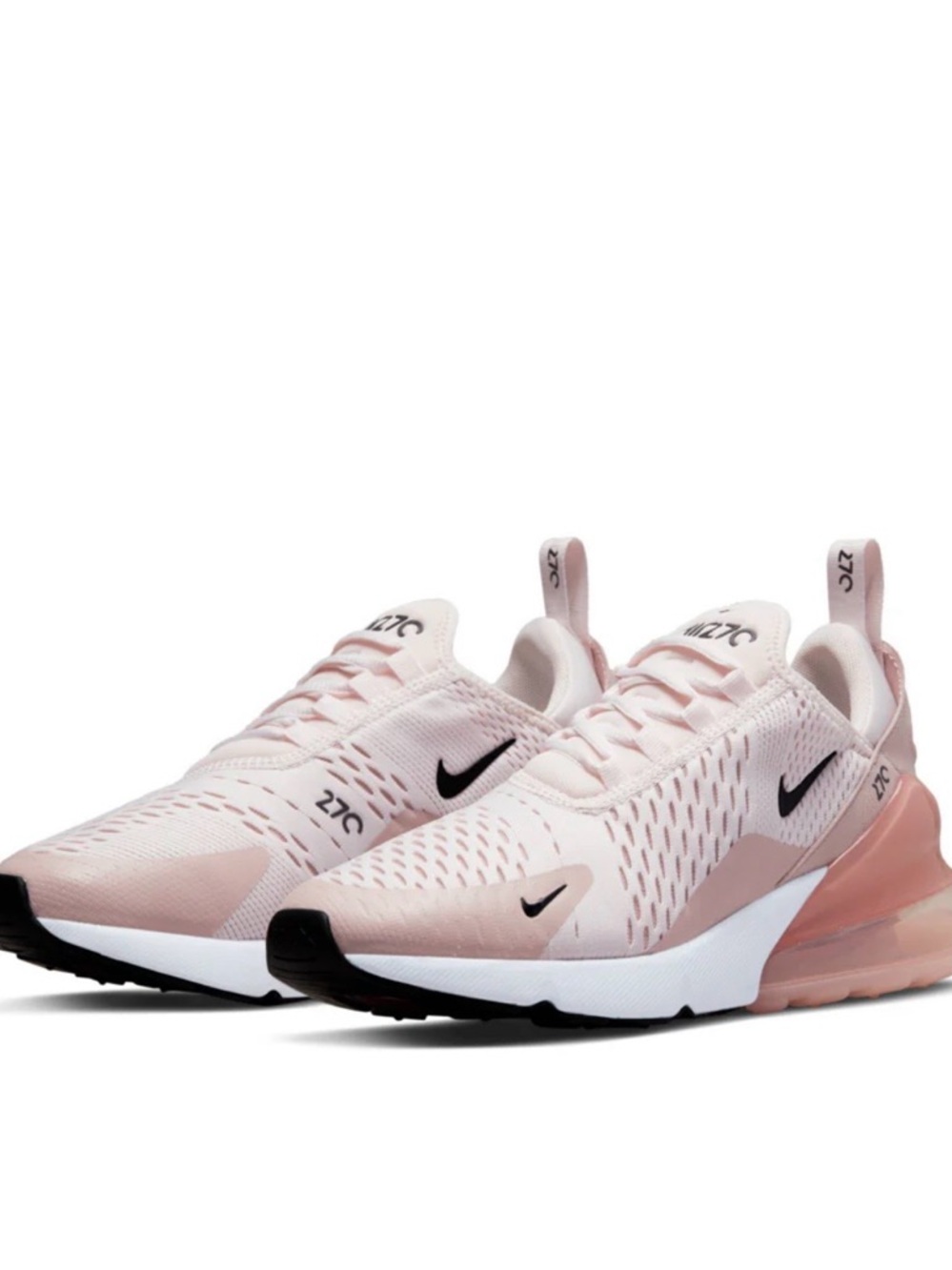 Nike Women’s Air Max 270 Sneakers - Pale Pink with Black Swoosh